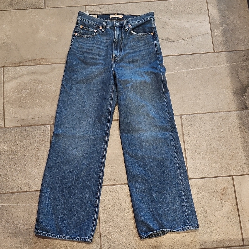 Levi's Blue Flare Wide Leg Jeans